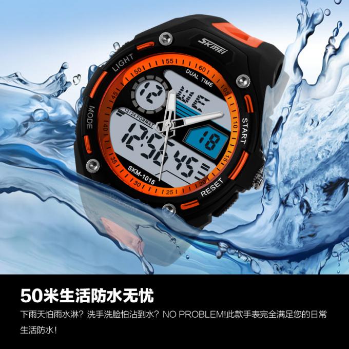Couleur adaptée aux besoins du client imperméable multifonctionnelle à piles japonaise de la montre 50m de sport