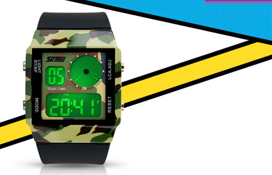 La montre analogue d'affichage à cristaux liquides de boucle de l'unité centrale 3ATM façonnent la double montre-bracelet de Digital de temps