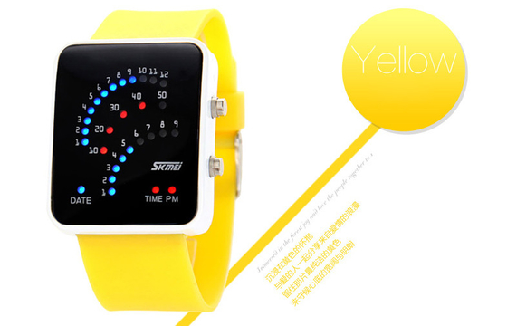 Noir 12/24 caisses d'alliage de montre-bracelet de l'heure LED Digital pour adolescent