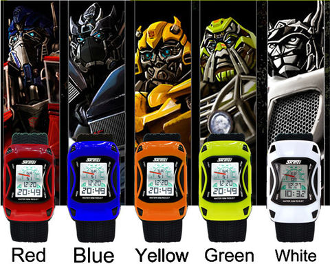 Montre analogue colorée d'affichage à cristaux liquides avec le mouvement de Digital 30m imperméables