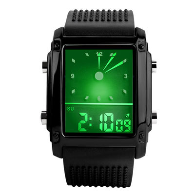 Montre faite sur commande colorée de main de lumière de dos d'EL de montre analogue d'affichage à cristaux liquides