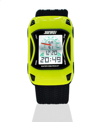 Les enfants à la mode aiment la montre analogue d'affichage à cristaux liquides avec la courroie molle de silicone